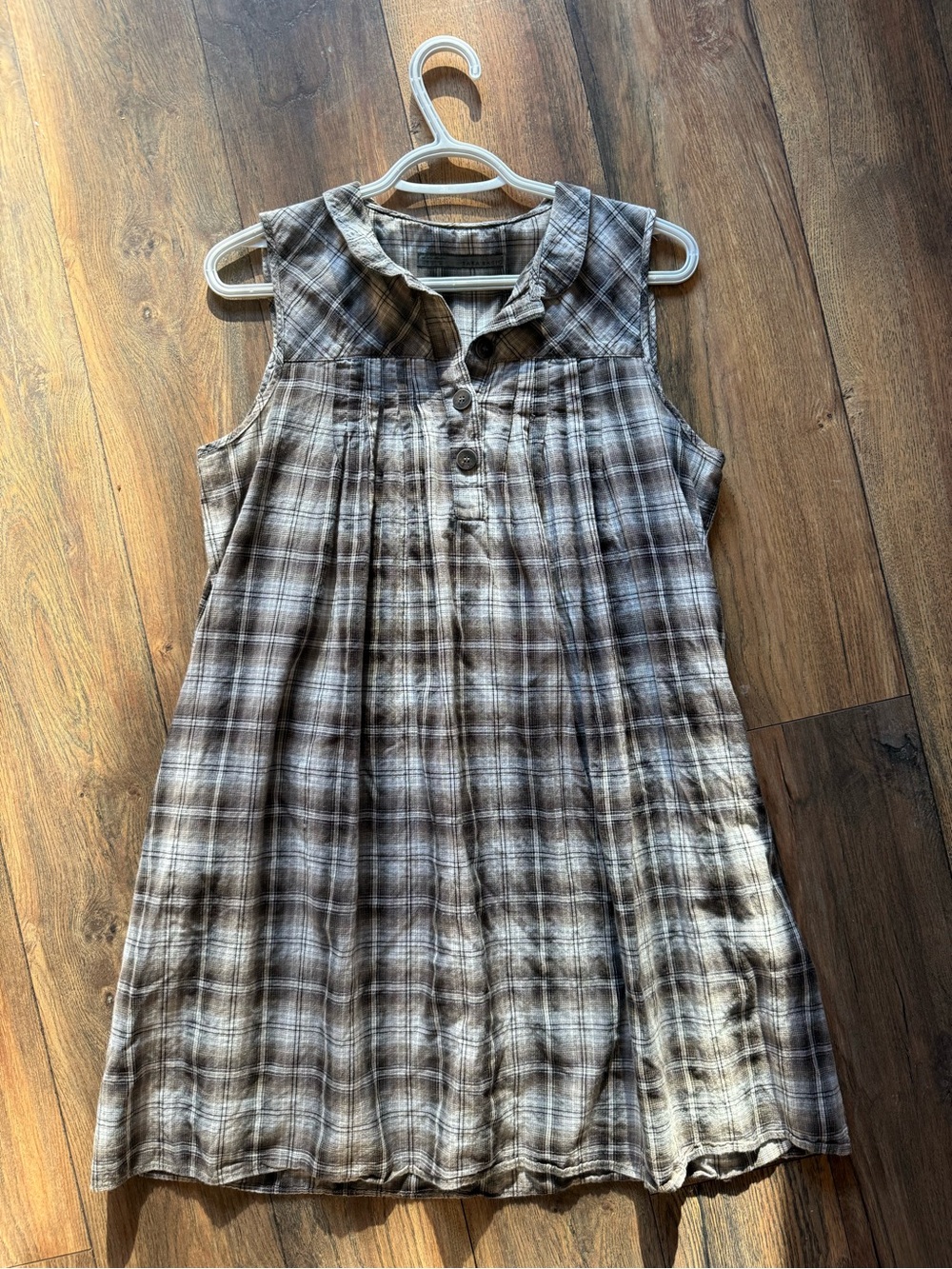 Zara Plaid collared Dress with Pockets
